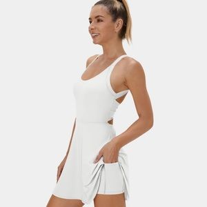Halara Backless Cut Out Twisted Side Pocket 2-in-1 Mini Barre Ballet Dance Dress